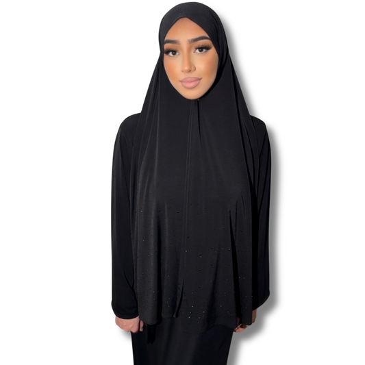 LIQUID JERSEY PREMIUM STRASS - BLACK