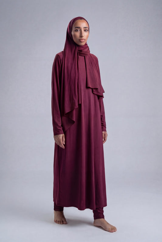 BURKINI LONG (5 pieces) - BURGUNDY