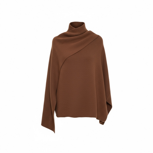 Long jumper cape - BROWN