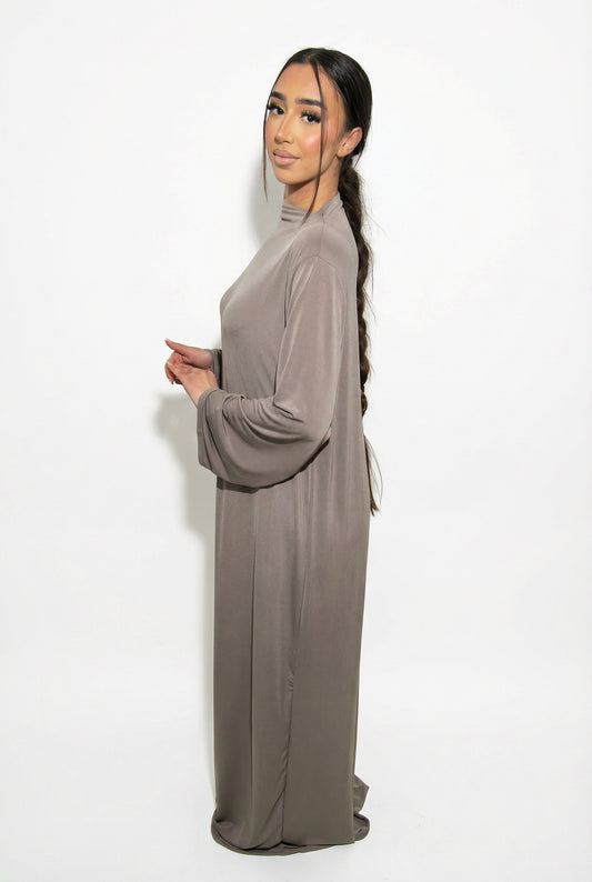 JERSEY PREMIUM DRESS - TAUPE