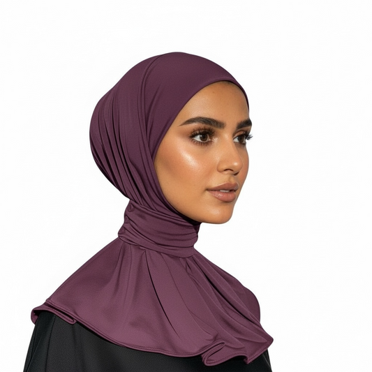 ADJUSTABLE INSTANT HIJAB- PLUM