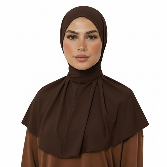 INSTANT HIJAB JERSEY BAMBOO LUXE - BROWN