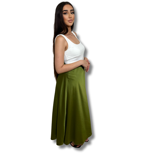 Satin skirt - GREEN