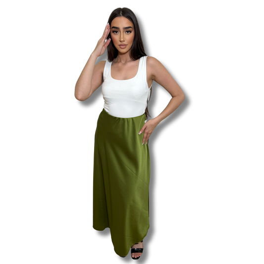 Satin skirt - GREEN