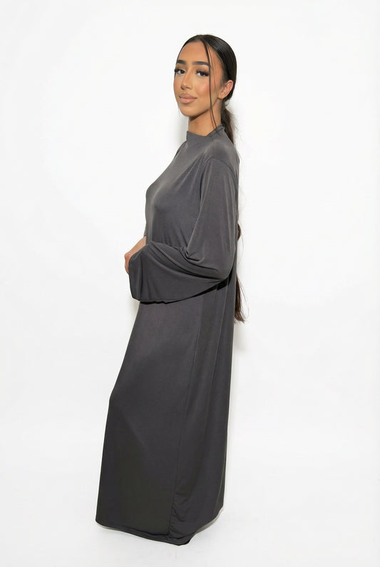 JERSEY PREMIUM DRESS - GREY