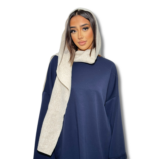 2 in 1 hat and scarf - BEIGE