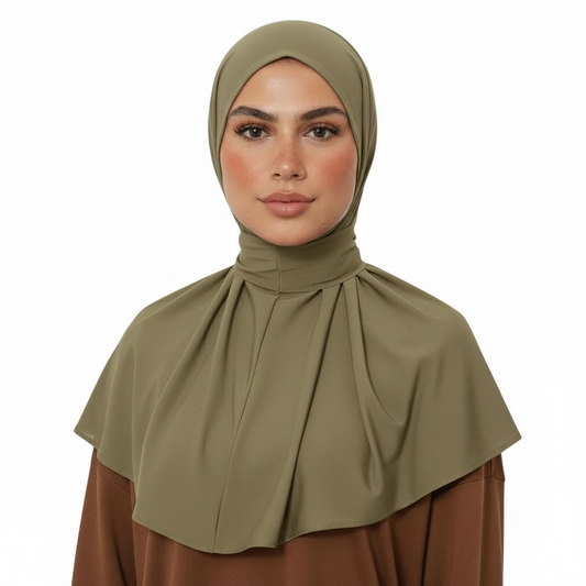 INSTANT HIJAB JERSEY BAMBOO LUXE - KHAKI
