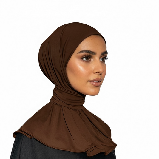ADJUSTABLE INSTANT HIJAB- CHOCOLATE BROWN