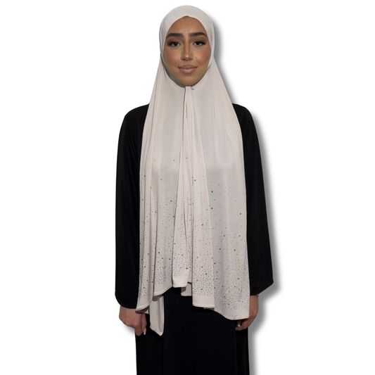 LIQUID JERSEY PREMIUM STRASS - BEIGE