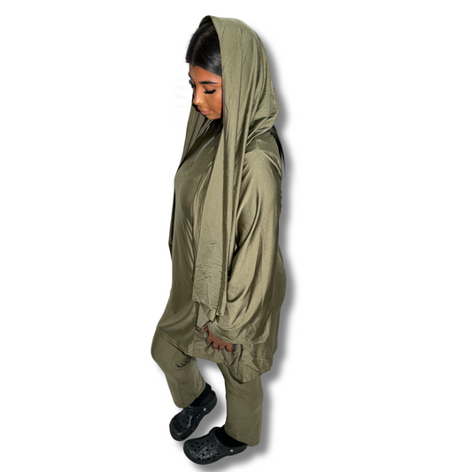 Zipped Burkini - KHAKI ( 3 pieces)