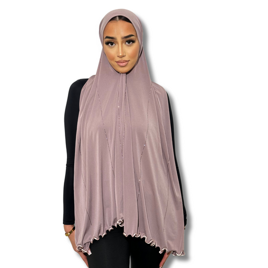 Hijabs jersey premium strass - NUDE PINK