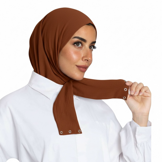 INSTANT HIJAB JERSEY BAMBOO - CINNAMON BROWN