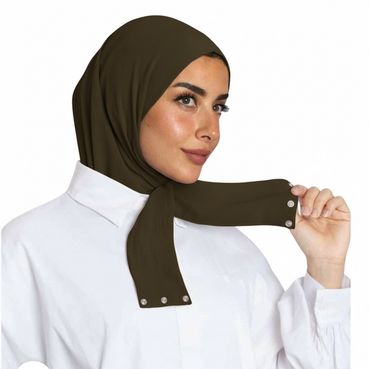 INSTANT HIJAB JERSEY BAMBOO - WARM OLIVE BROWN