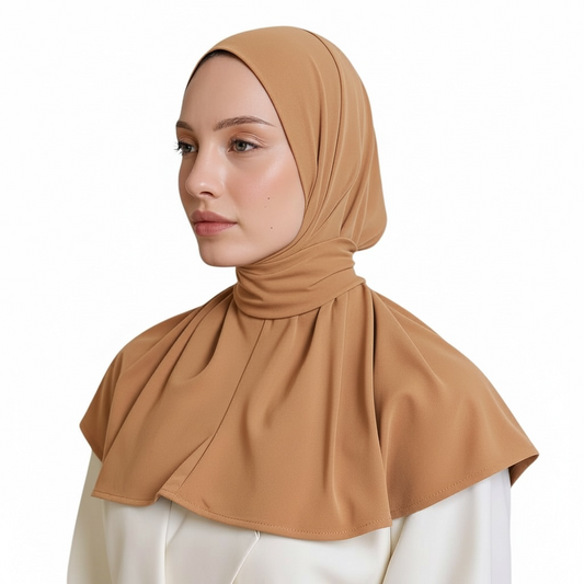 INSTANT HIJAB JERSEY BAMBOO - LIGHT CAMEL