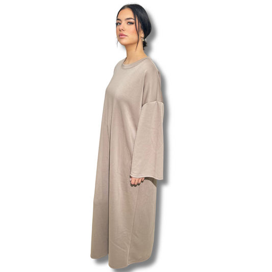 Long comfy dress- TAUPE
