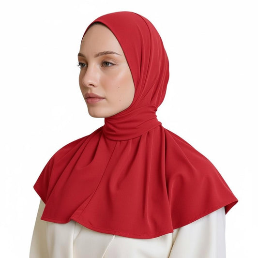 INSTANT HIJAB JERSEY BAMBOO - RED