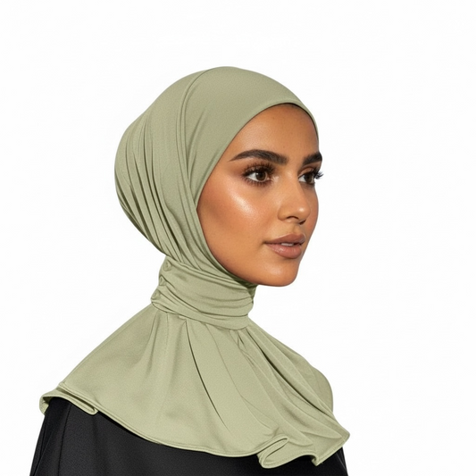 ADJUSTABLE INSTANT HIJAB- SAGE GREEN