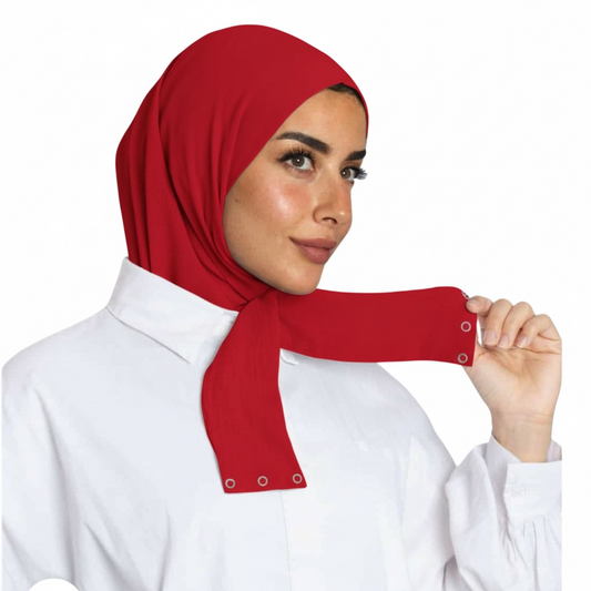 INSTANT HIJAB JERSEY BAMBOO - RED
