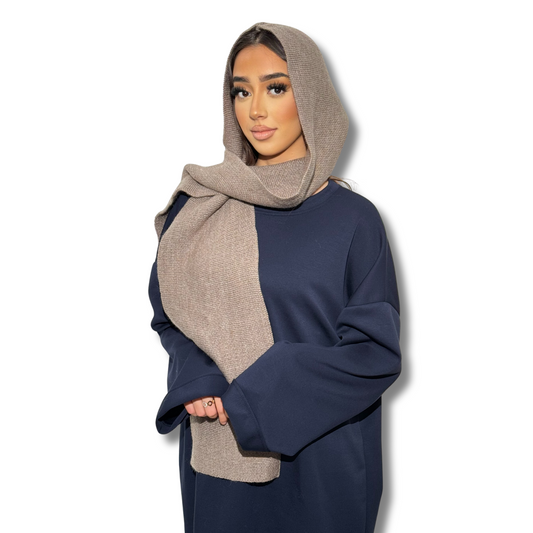 2 in 1 hat and scarf - TAUPE