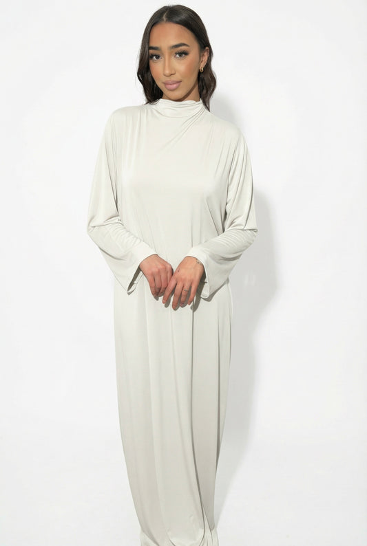 JERSEY PREMIUM DRESS- BEIGE