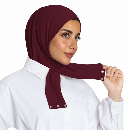 INSTANT HIJAB JERSEY BAMBOO - BURGUNDY