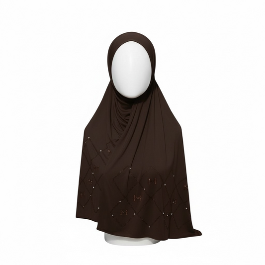 JERSEY LIQUID STRASS - BROWN