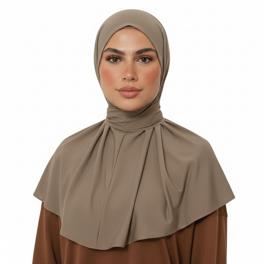 INSTANT HIJAB JERSEY BAMBOO LUXE - LIGHT TAUPE
