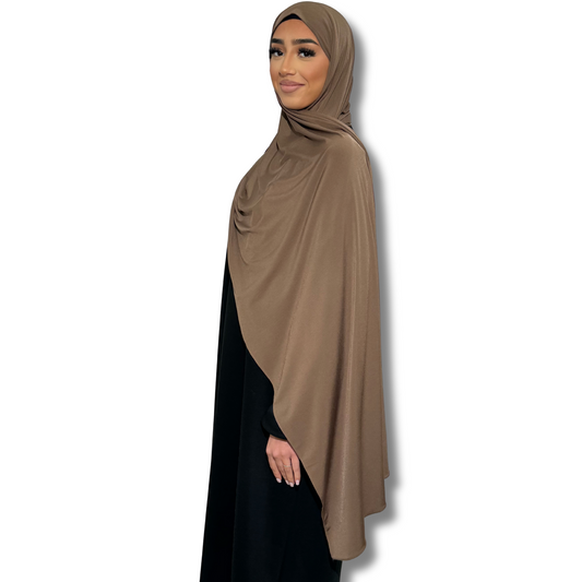 Premium breathable jersey pull-on hijab - NUDE PINKY