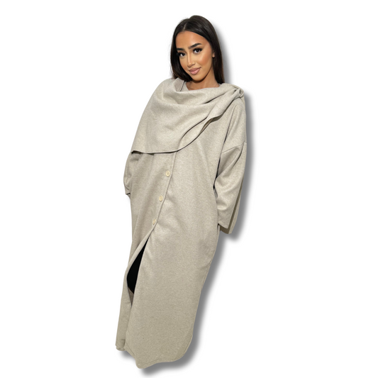 Long cape coat - BEIGE