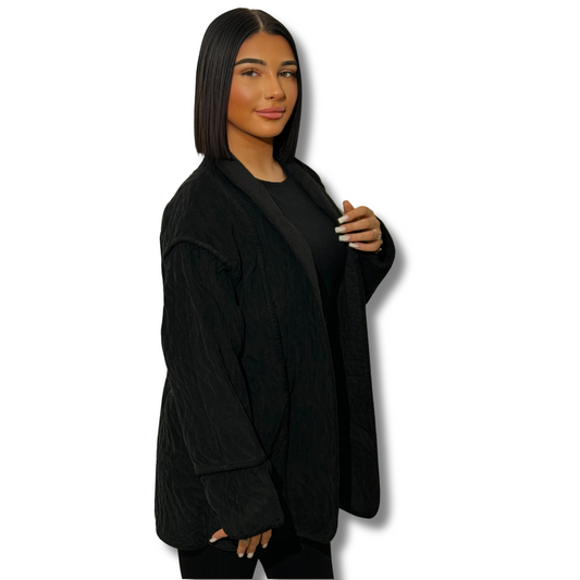 Oversized velvet jacket - BLACK