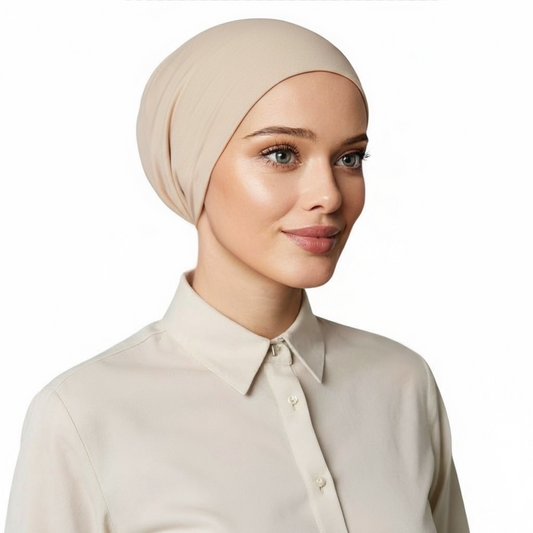 Cotton hijab cap - BEIGE