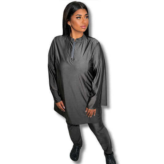 Zipped Burkini - DARK GREY (3 pieces)