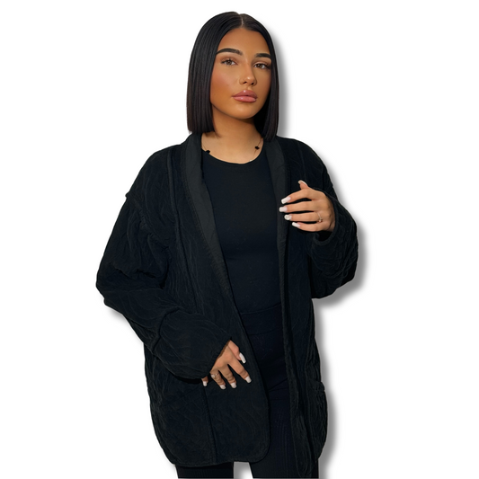 Oversized velvet jacket - BLACK