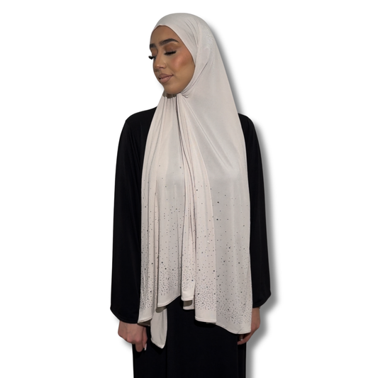 LIQUID JERSEY PREMIUM STRASS - BEIGE