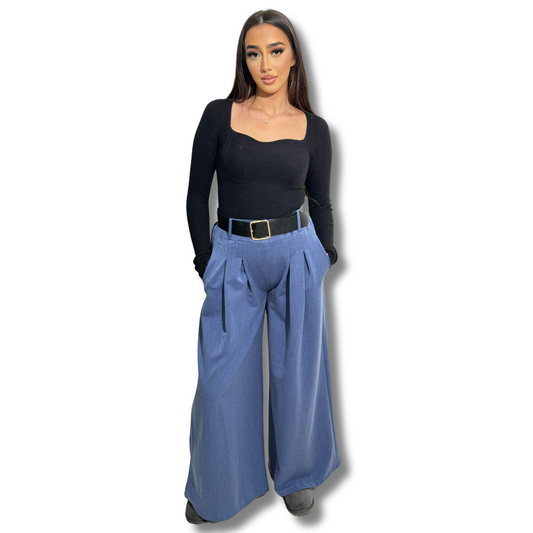 Oversized clip on trouser - BLUE