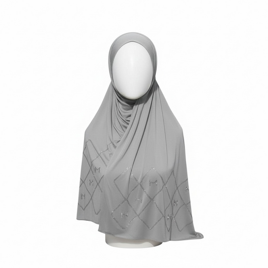 JERSEY LIQUID STRASS - GREY