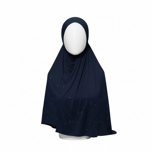 JERSEY LIQUID STRASS - BLUE NAVY