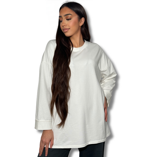 LONG TEE SHIRT - WHITE