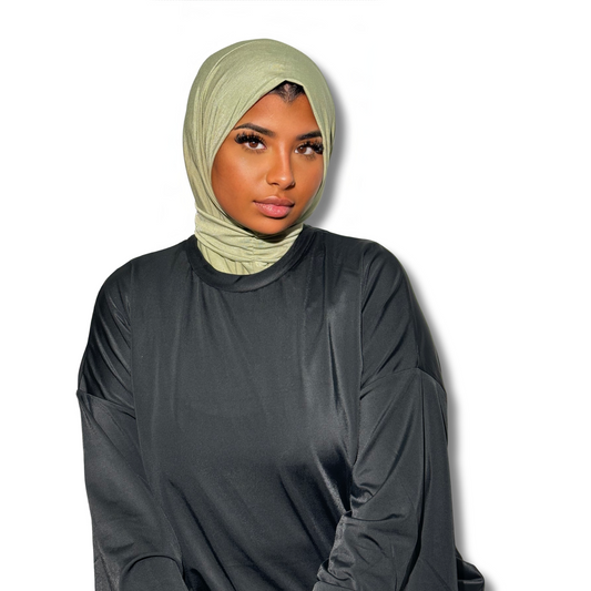 PRESS ON HIJAB - SAGE GREEN