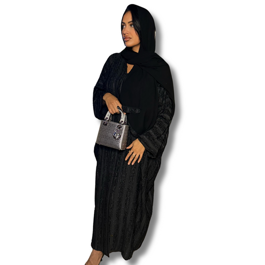 Prestige Elegance Abaya – With Matching Veil - BLACK