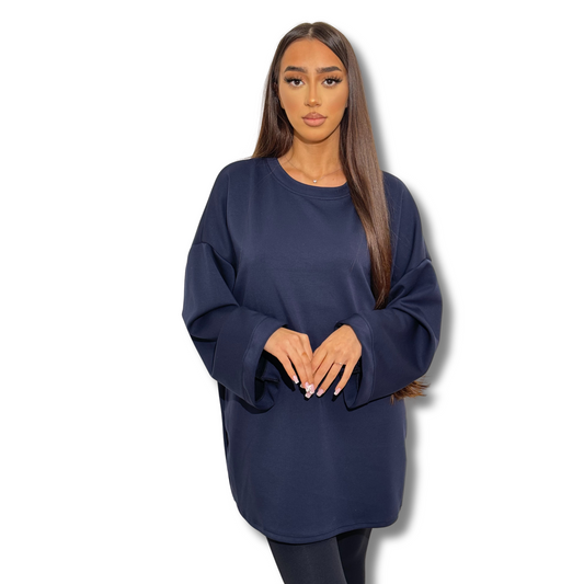 Thick, long-sleeved TEE shirt - BLUE NAVY