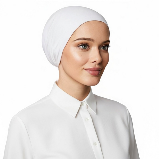 Cotton hijab cap - WHITE