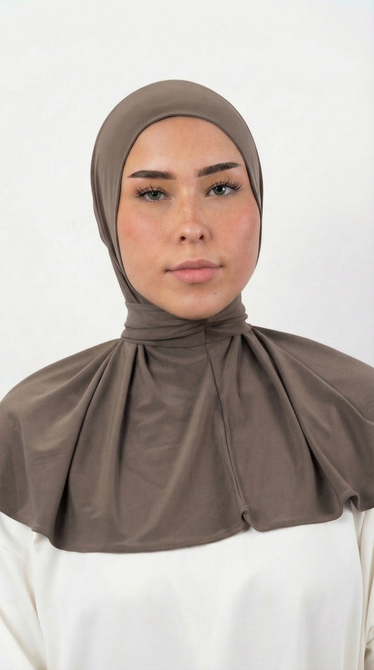 INSTANT HIJAB JERSEY PREMIUM LUXE - TAUPE