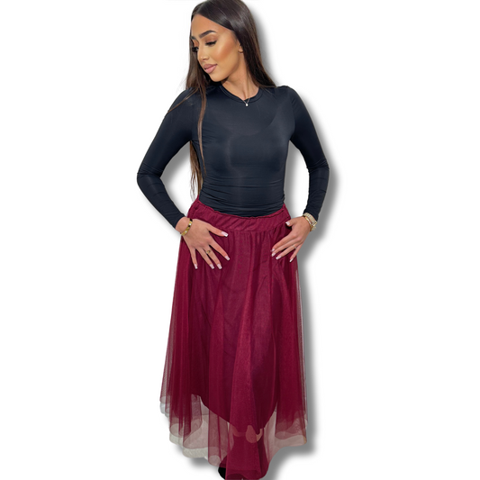 Tulle skirt - BURGUNDY