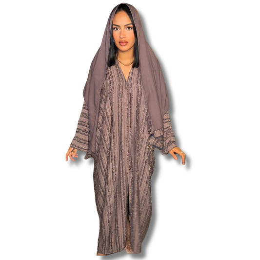 Prestige Elegance Abaya – With Matching Veil - PURPLE