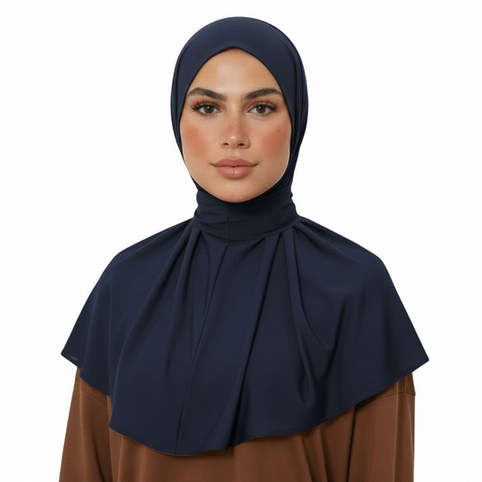 INSTANT HIJAB JERSEY BAMBOO LUXE - BLUE NAVY