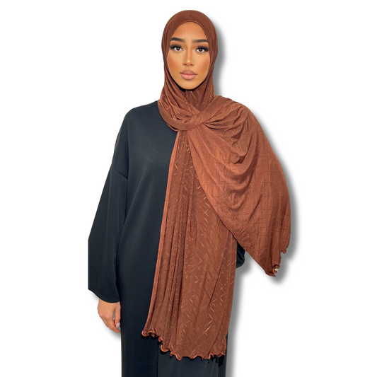 Jersey premium AIR hijab - BROWN