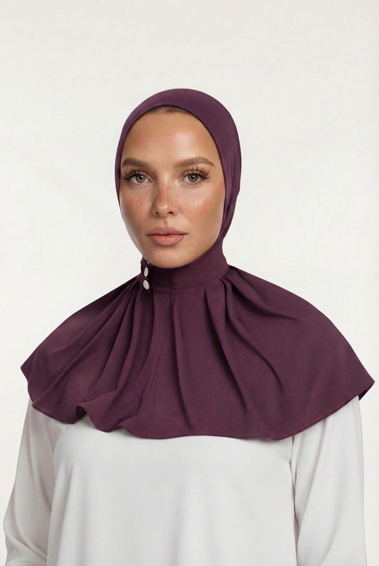 ADJUSTABLE INSTANT HIJAB- PLUM