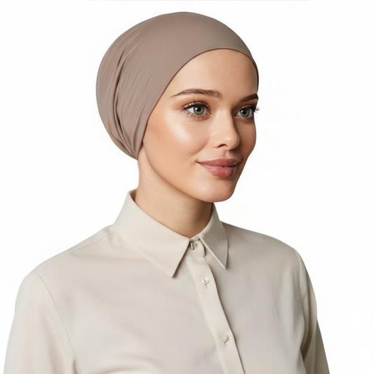 Cotton hijab cap - TAUPE