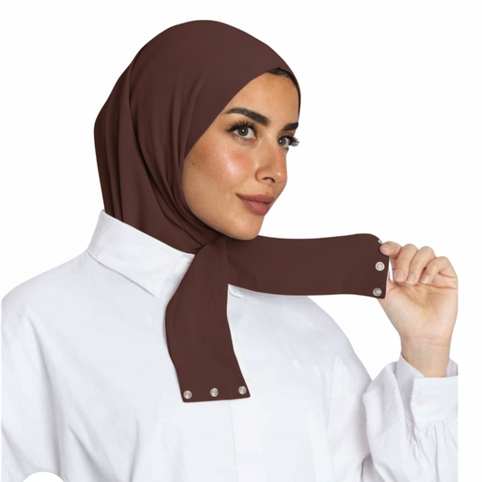 INSTANT HIJAB JERSEY BAMBOO - PLUM BROWN